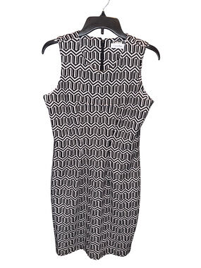Calvin Klein Geometric Sheath Dress Black White Sleeveless